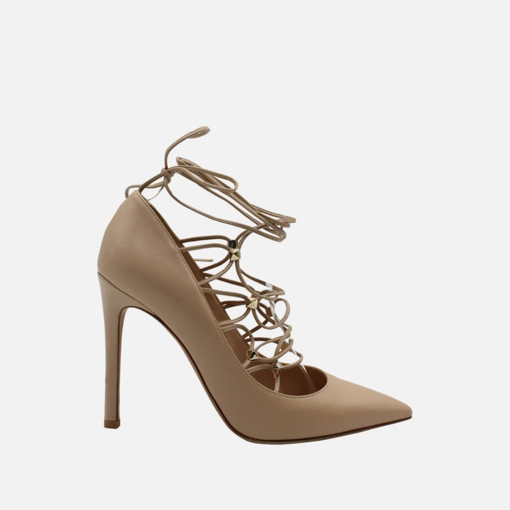 Valentino Nude Rockstud gladiator lace up pumps